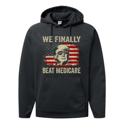 We Finally Beat Medicare Funny Biden Performance Fleece Hoodie