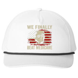 We Finally Beat Medicare Funny Biden Snapback Five-Panel Rope Hat