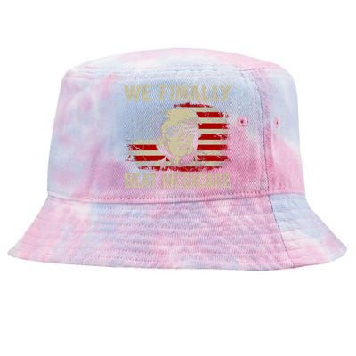 We Finally Beat Medicare Funny Biden Tie-Dyed Bucket Hat