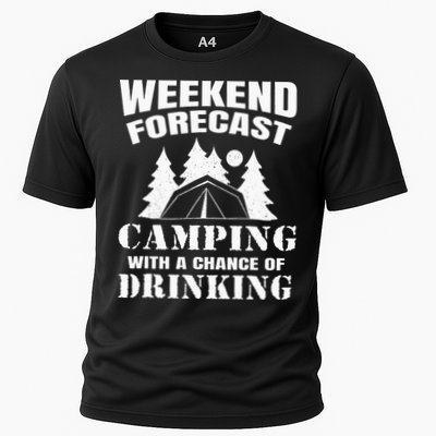 Weekend Forecast Camping With A Chance Of Drinking Themed Performance Shirt