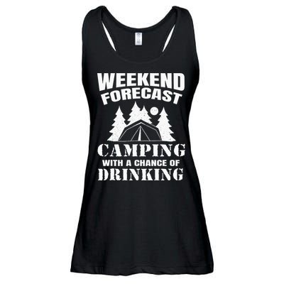 Weekend Forecast Camping With A Chance Of Drinking Themed Ladies Essential Flowy Tank