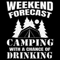 Weekend Forecast Camping With A Chance Of Drinking Themed 16 in Basic Backpack