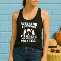 Weekend Forecast Camping With A Chance Of Drinking Themed Womens Tank Top