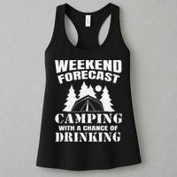 Weekend Forecast Camping With A Chance Of Drinking Themed Womens Tank Top
