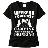 Weekend Forecast Camping With A Chance Of Drinking Themed Womens T-Shirt