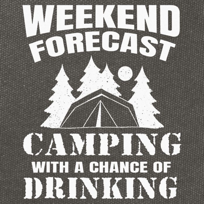 Weekend Forecast Camping With A Chance Of Drinking Themed Cotton Canvas Backpack