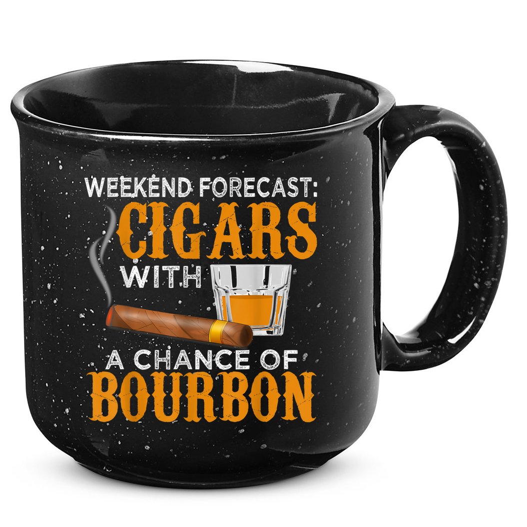 Weekend Forecast Cigars Chance Of Bourbon Cigar For Dad 15oz Campfire Ceramic Mug
