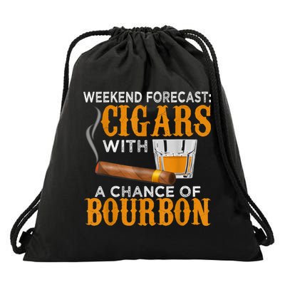 Weekend Forecast Cigars Chance Of Bourbon Cigar For Dad Drawstring Bag