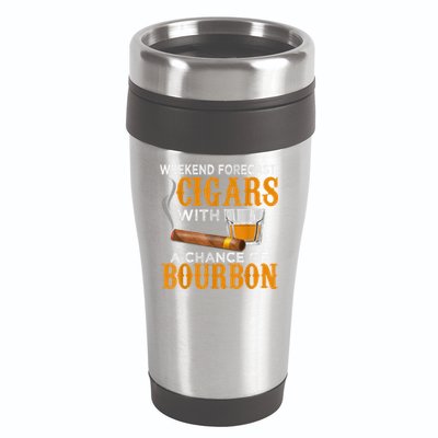 Weekend Forecast Cigars Chance Of Bourbon Cigar For Dad 16oz Travel Tumbler