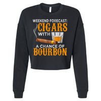 Weekend Forecast Cigars Chance Of Bourbon Cigar For Dad Cropped Pullover Crew