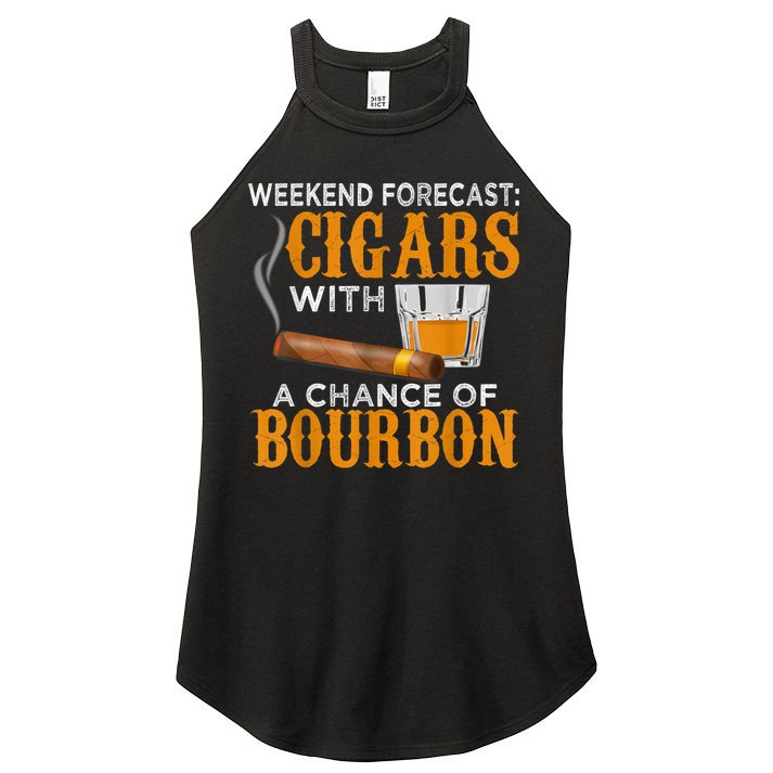Weekend Forecast Cigars Chance Of Bourbon Cigar For Dad Women's Perfect Tri Rocker Tank