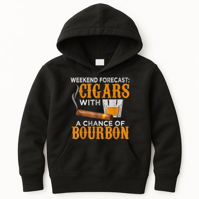Weekend Forecast Cigars Chance Of Bourbon Cigar For Dad Kids Hoodie