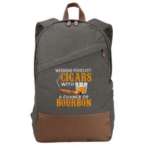 Weekend Forecast Cigars Chance Of Bourbon Cigar For Dad Cotton Canvas Backpack