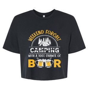 Weekend Forcast Camping With A 100 Chance Of Beer Bella+Canvas Jersey Crop Tee