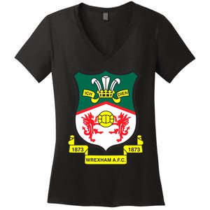 Wrexham Football Club Champion Wale Women's V-Neck T-Shirt