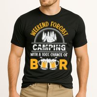 Weekend Forecast Camping With A 100% Chance Of Beer Funny Camping Cooling Performance Crew T-Shirt