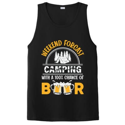 Weekend Forecast Camping With A 100% Chance Of Beer Funny Camping PosiCharge Competitor Tank