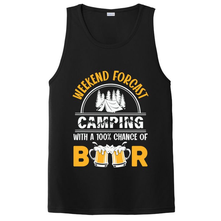Weekend Forecast Camping With A 100% Chance Of Beer Funny Camping PosiCharge Competitor Tank