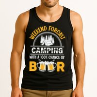 Weekend Forecast Camping With A 100% Chance Of Beer Funny Camping Tank Top