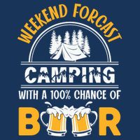 Weekend Forecast Camping With A 100% Chance Of Beer Funny Camping Infant Baby Jersey Bodysuit