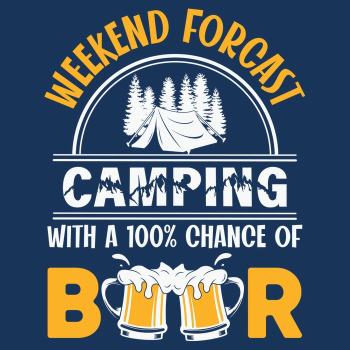 Weekend Forecast Camping With A 100% Chance Of Beer Funny Camping Infant Baby Jersey Bodysuit