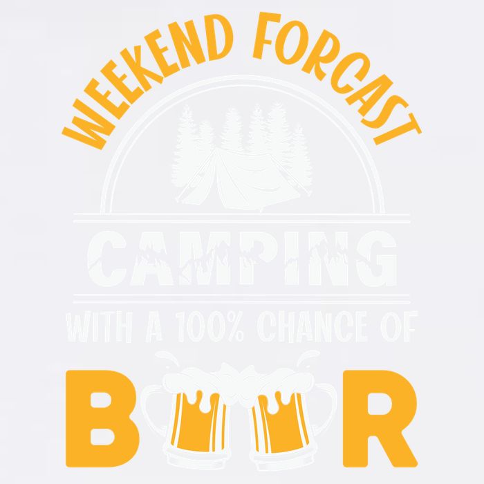 Weekend Forecast Camping With A 100% Chance Of Beer Funny Camping Garment-Dyed Sweatshirt