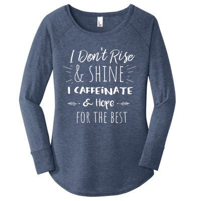 Women Funny Coffee Coffee Lover Saying Gift For Her Mom Wine Women's Perfect Tri Tunic Long Sleeve Shirt