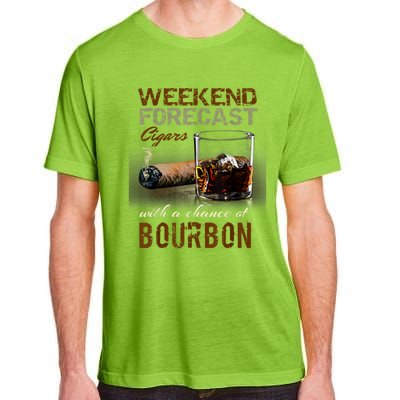 Weekend Forecast Cigars With Chance Bourbon Men Adult ChromaSoft Performance T-Shirt