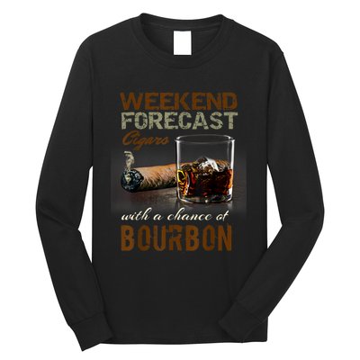 Weekend Forecast Cigars With Chance Bourbon Men Long Sleeve Shirt