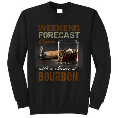 Weekend Forecast Cigars With Chance Bourbon Men Sweatshirt