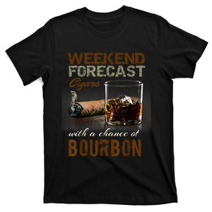 Weekend Forecast Cigars With Chance Bourbon Men T-Shirt