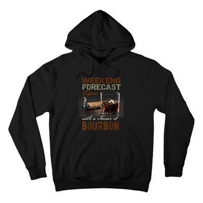 Weekend Forecast Cigars With Chance Bourbon Men Tall Hoodie