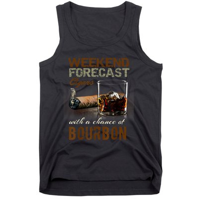 Weekend Forecast Cigars With Chance Bourbon Men Tank Top