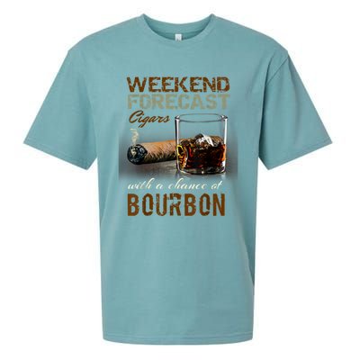 Weekend Forecast Cigars With Chance Bourbon Men Sueded Cloud Jersey T-Shirt