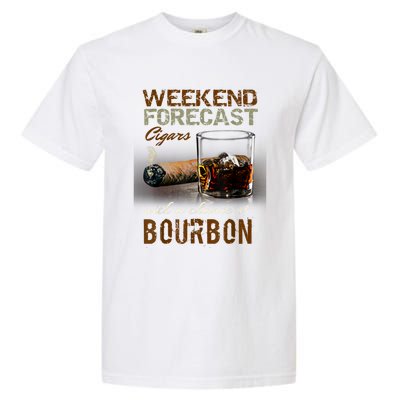 Weekend Forecast Cigars With Chance Bourbon Men Garment-Dyed Heavyweight T-Shirt