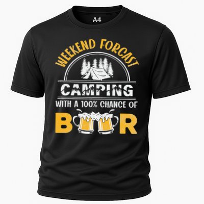 Weekend Forcast Camping With A 100 Chance Of Beer Vintage Performance Shirt