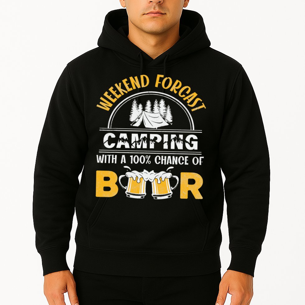 Weekend Forcast Camping With A 100 Chance Of Beer Vintage Hoodie