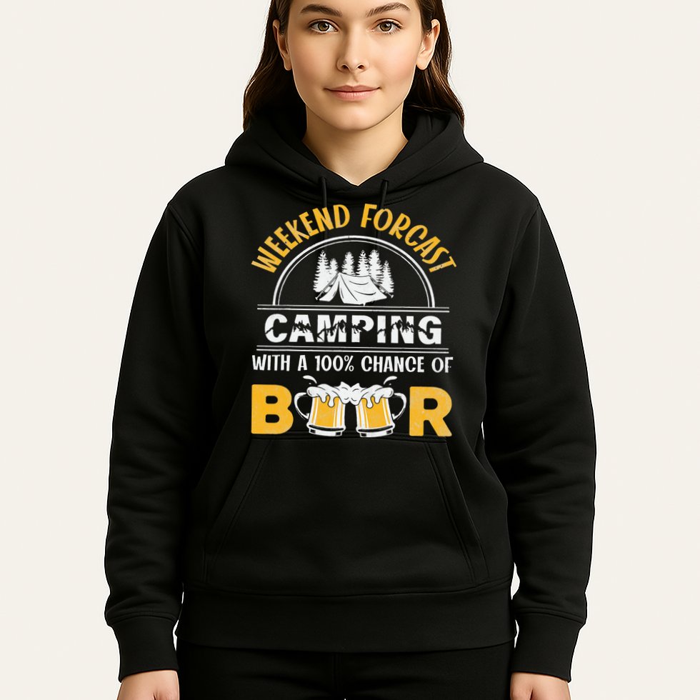 Weekend Forcast Camping With A 100 Chance Of Beer Vintage Hoodie