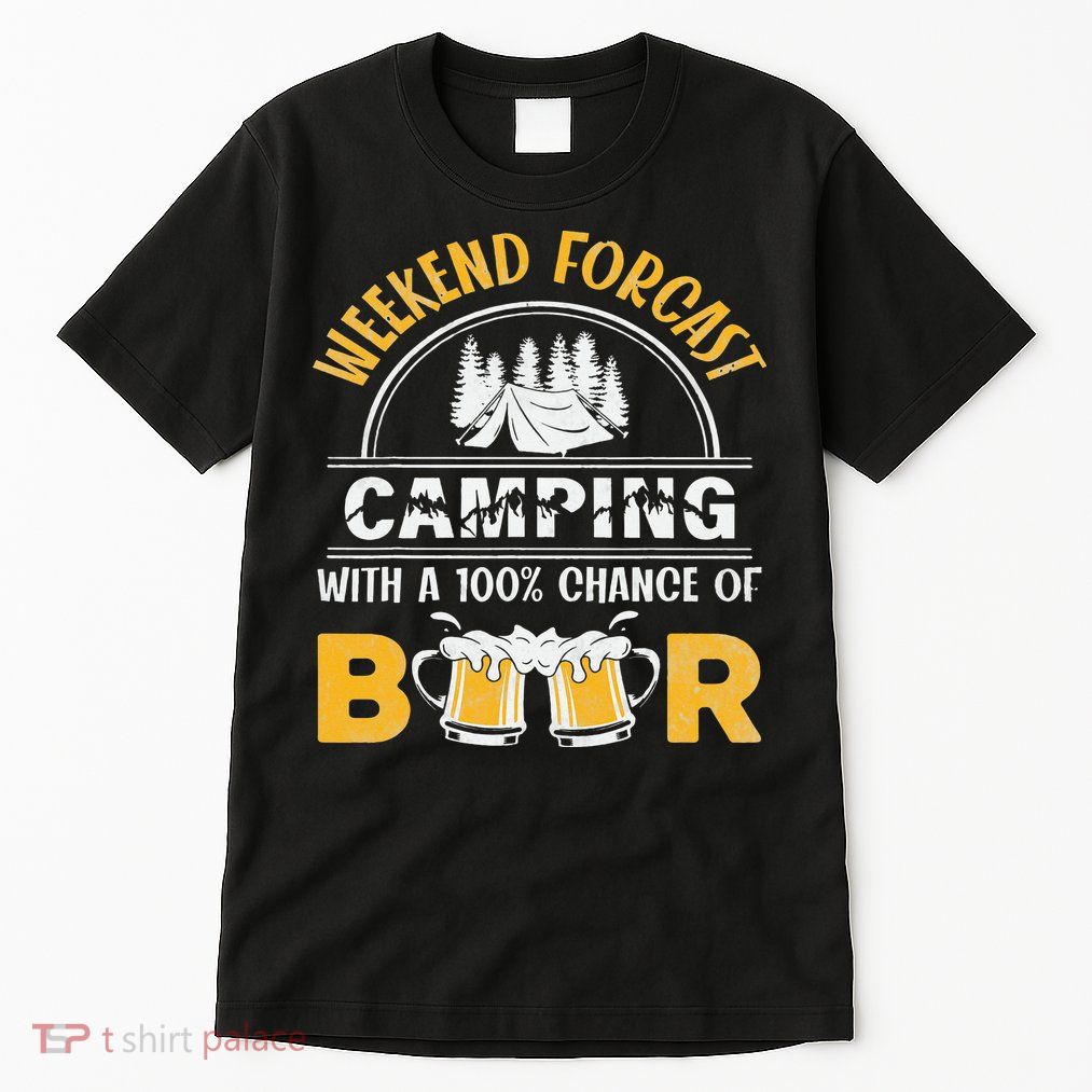 Weekend Forcast Camping With A 100 Chance Of Beer Vintage Tall T-Shirt