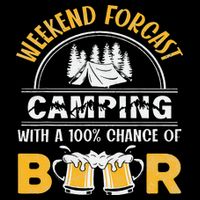 Weekend Forcast Camping With A 100 Chance Of Beer Vintage Bucket Hat