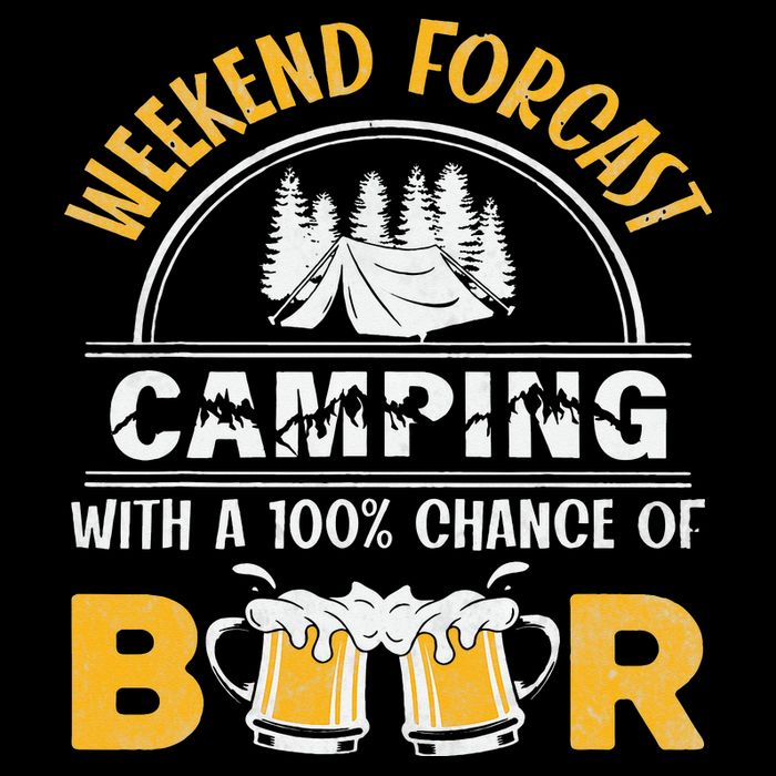 Weekend Forcast Camping With A 100 Chance Of Beer Vintage Bucket Hat