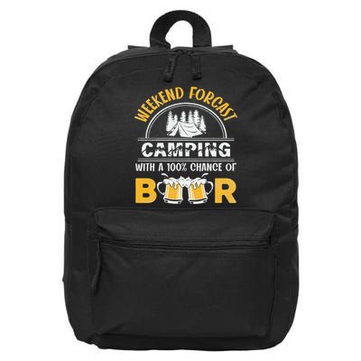 Weekend Forcast Camping With A 100 Chance Of Beer Vintage 16 in Basic Backpack