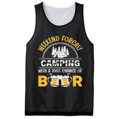 Weekend Forcast Camping With A 100 Chance Of Beer Vintage Mesh Reversible Basketball Jersey Tank