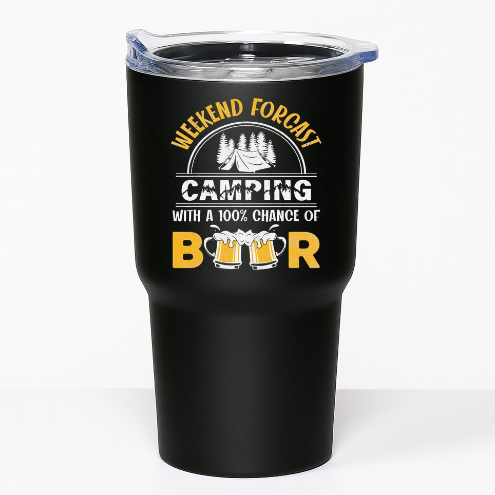 Weekend Forcast Camping With A 100 Chance Of Beer Vintage Tumbler