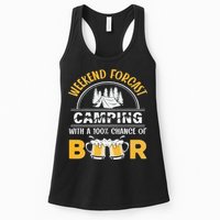 Weekend Forcast Camping With A 100 Chance Of Beer Vintage Womens Tank Top