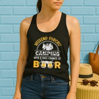 Weekend Forcast Camping With A 100 Chance Of Beer Vintage Womens Tank Top