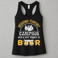 Weekend Forcast Camping With A 100 Chance Of Beer Vintage Womens Tank Top