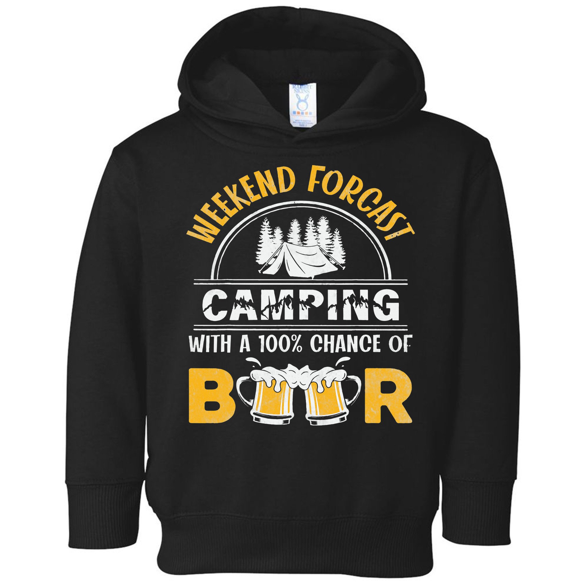 Weekend Forcast Camping With A 100 Chance Of Beer Vintage Toddler Hoodie