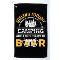 Weekend Forcast Camping With A 100 Chance Of Beer Vintage Golf Towel