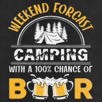 Weekend Forcast Camping With A 100 Chance Of Beer Vintage Golf Towel